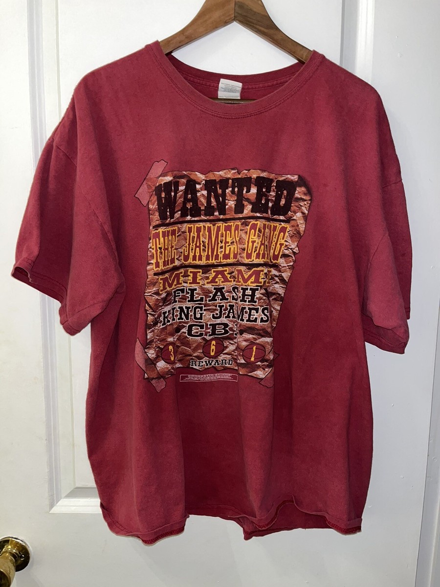Miami Heat Wanted The James Gang T Shirt Wade Bosh Size 2XL | eBay