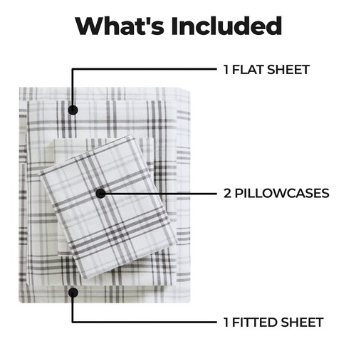 Flannel Cotton Classic Farmhouse Plaid Deep Pocket Bed Sheet Set - Picture 33 of 50