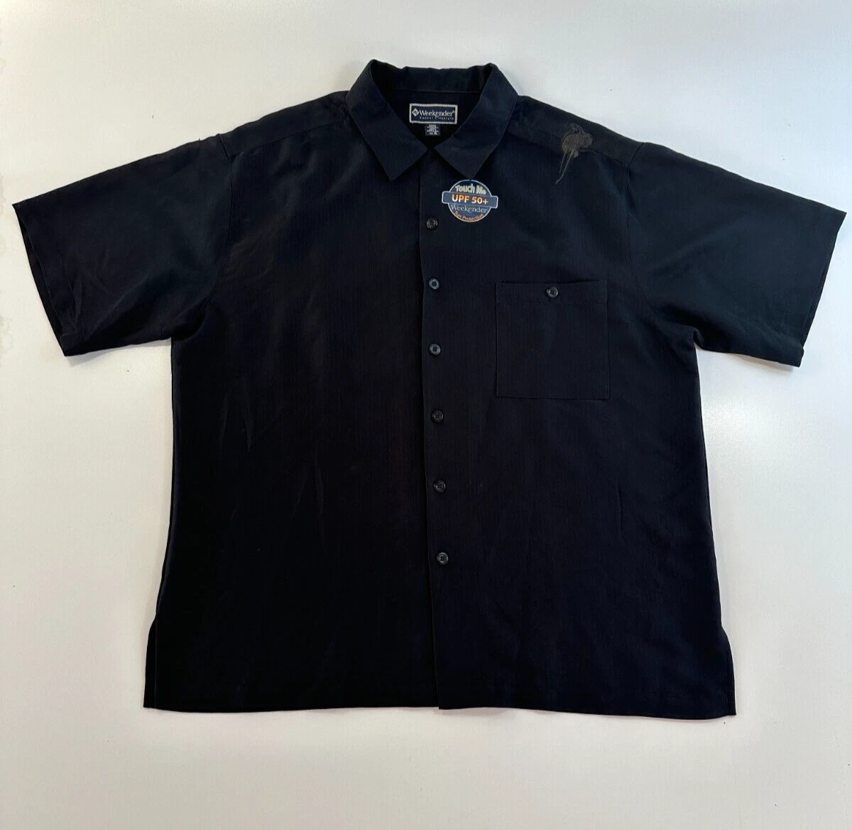 Weekender Men's Shirt XL Black Laid Back Parrot Embroidered Hawaiian