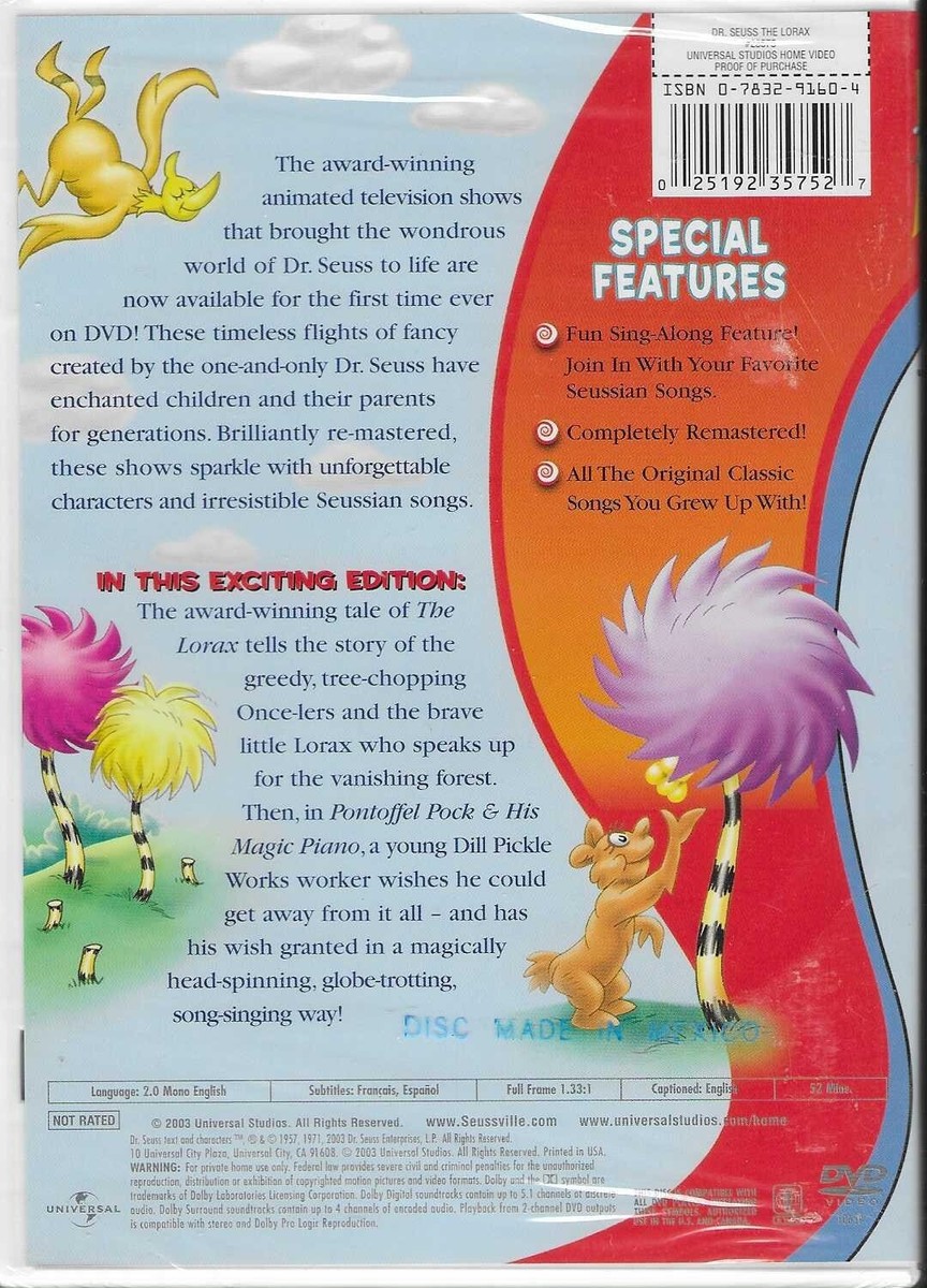 Dr. Seuss - The Lorax (DVD, 2003) New | eBay