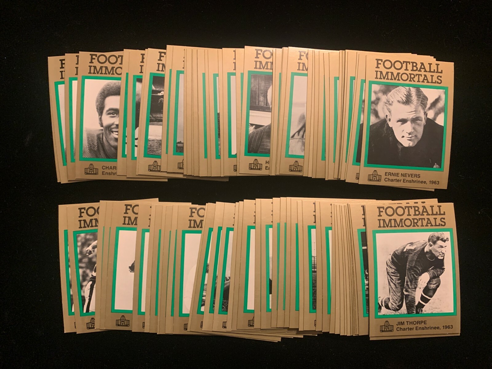 1985-88 Football Immortals Hall of Fame Green Border singles - choose from list