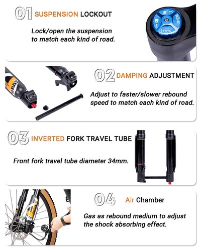 Inverted Air Suspension Fork 29Inch 15*110mm Boost E-bike Downhill Bike Parts - Picture 13 of 17