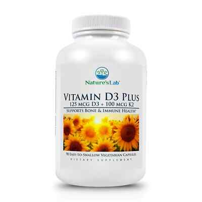 Natures  Lab Vitamin D3 plus | Immune & Bone Support | 90 Capsules