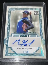 Miguel Yajure 2020 Leaf Ultimate Draft 3/50 Blue BA-MY1 Thick Card