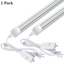 2 Pack LED Shop Lights T8 28W 6000K Workshop Garage 2FT LED Tube Light Fixtures