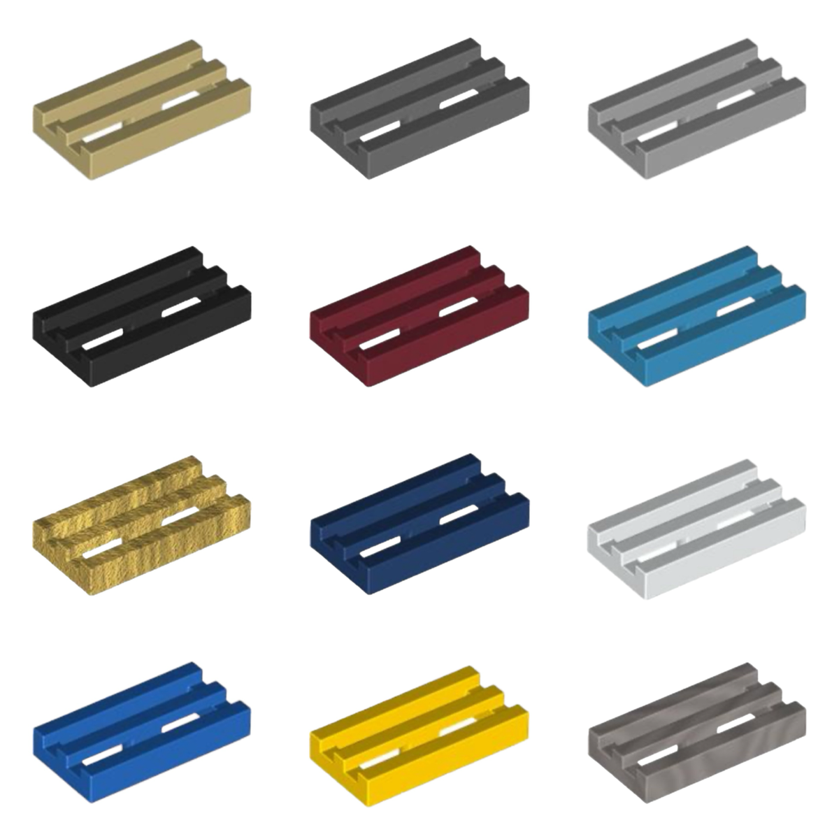 LEGO - Part 2412 - Pack of 20 Pieces - Tile Modified 1x2 w/Grille