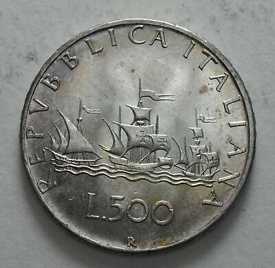 1967 Italy silver coin COLUMBUS UNC GEM PERFECT QUALITY