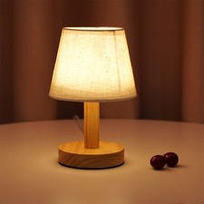 Small Table Lamp,Bedside Table Lamp,Wooden Bedside Lamp Simple Bedroom Lamp L...