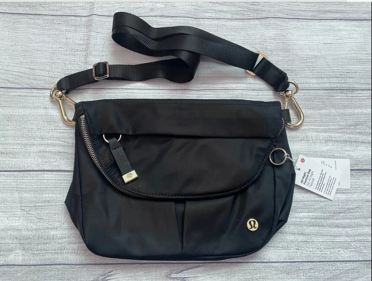 NWT Lululemon All Night Festival Bag - BLK Black / Gold ~~ Travel