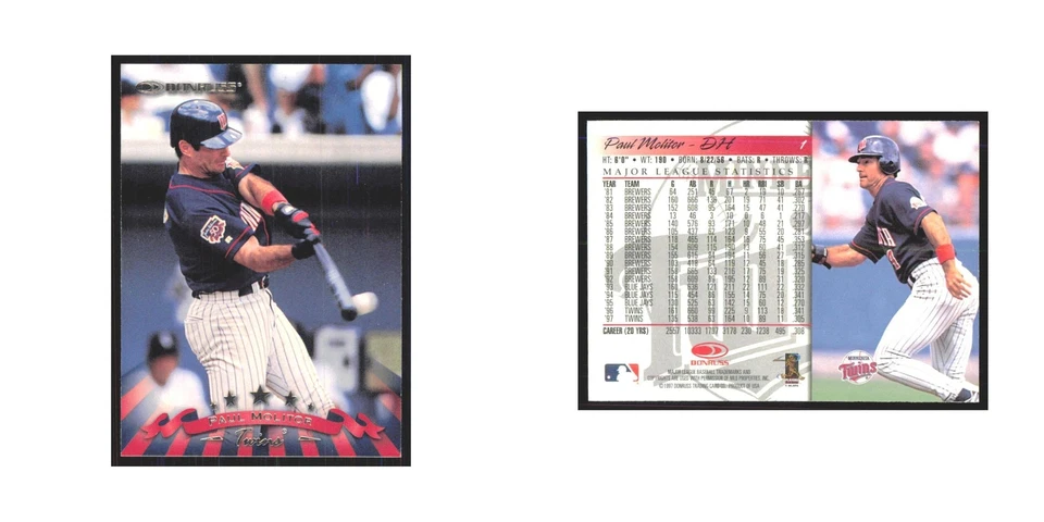 1998 Donruss Paul Molitor Twins #1 - Image 3 of 3