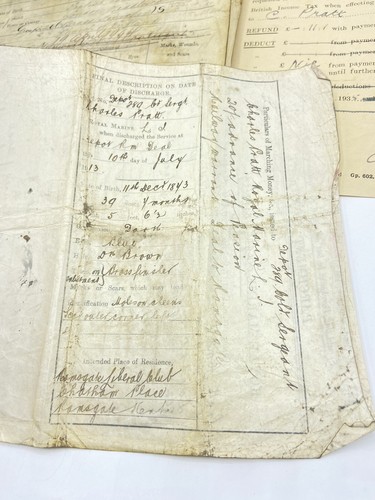 Pre WW1 Royal Marine Light Infantry Certificate Of Service & Docs To C Pratt - Picture 3 of 10