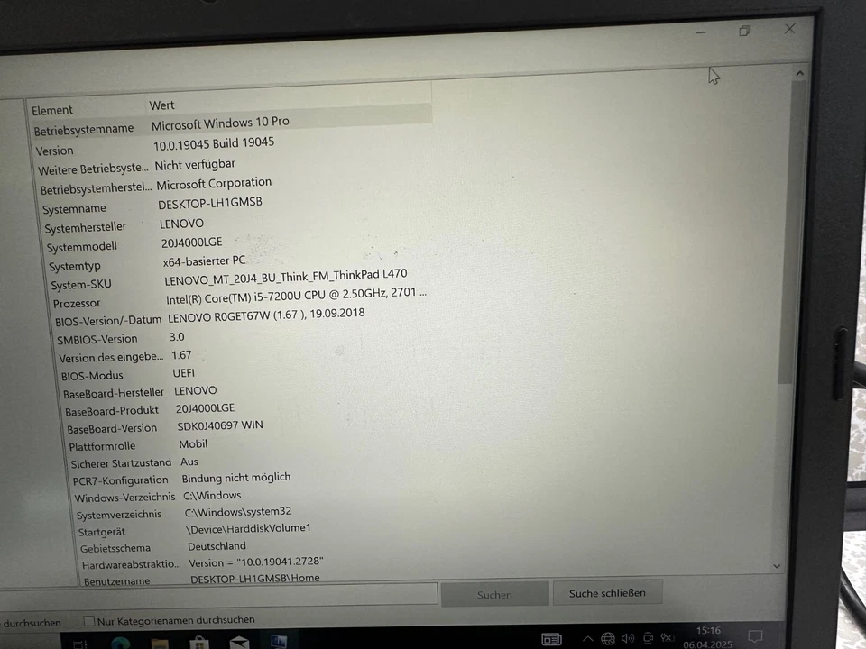 Lenovo ThinkPad L470 · i5-7200U · 8GB · 250GB, Foto 3 von 5