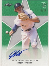 JABIN TROSKY 2020 Leaf Perfect Game PG Green  AUTO /10 OREGON ST OSU