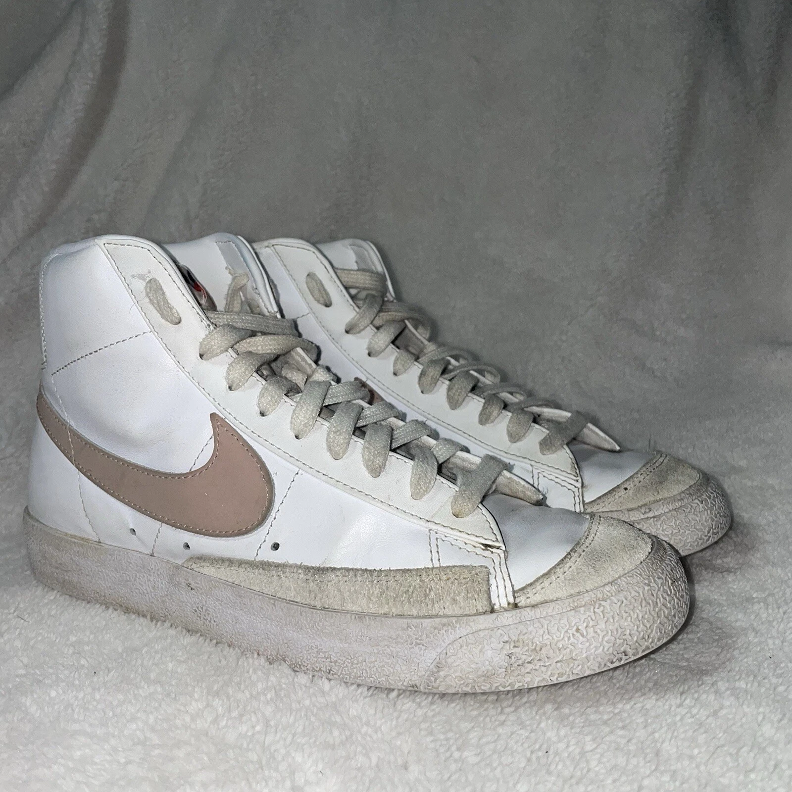 Sneakers alte blazer Nike donna bianco e rosa taglia 9 5 ottime condizioni
