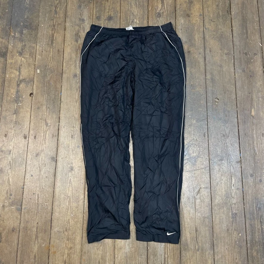 Nike Team Track Pants Vintage Swoosh 90s Joggers Black Womens