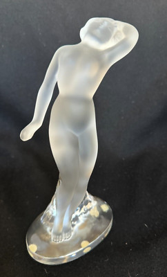 Vintage Lalique Frosted Glass Nude Woman Figurine 