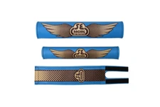NEW SE Bikes Racing Wing Blue / Brown BMX 3 Piece Retro Pad Set