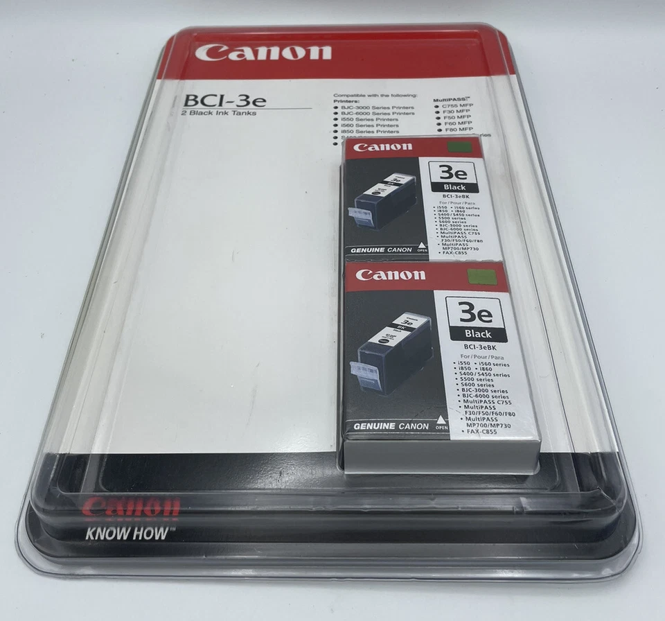 New Canon BCI-3e Two Black Ink Tanks Genuine Printer Cartridges 2003 - Image 3 of 3
