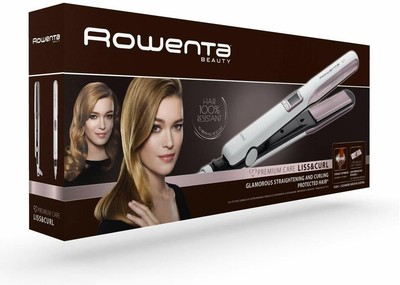 Rowenta Premium Care Liss \u0026 Curl SF7660F0 Plancha de Pelo Alisador y Rizador  3121040060285 | eBay