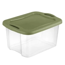 Sterilite 40 Qt. EZ Carry  Clear/Sage Legume