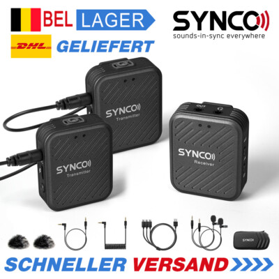 SYNCO G1 (A2) Kabelloses Mikrofonsystem Kit 50M Transmission Lavalier für Kamera