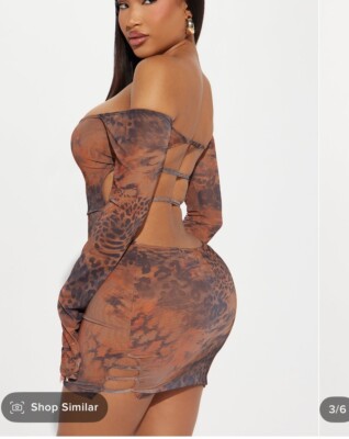 Fashion Nova Brown Backless Dress
