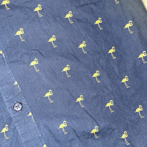 Denim & Flower Ricky Singh Mens S/38 Blue Slim Fit Flamingo Button Shirt C12 - Picture 5 of 6