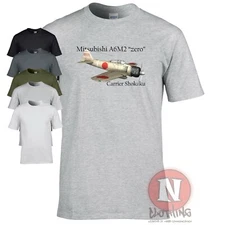 Mitsubishi A6M Zero t-shirt Japanese WW2 fighter aircraft Carrier Shokaku tee