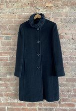 Cinzia Rocca Womens Top Coat, Sz 40 It/ 4 Us, Black Wool/angora Italy