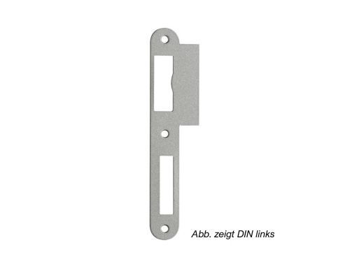 SSF Lappenschließblech für Zimmertüren | 24/40 x 170 mm silber lackiert | rund