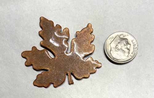 15X Copper Blanks for enameling use- Maple Leaf shape- Counter enameled - Picture 2 of 3