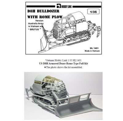 Hobby Link 1/35 US D8H Bulldozer with Rome Plow Full Resin kit