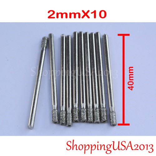 10 pcs 2mm diamond drill bit set coated 
