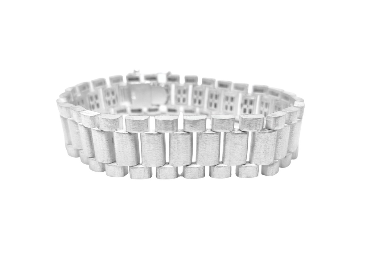 925 Silver Watch Mens Bracelet Sterling Silver Strap 