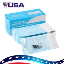 200pcs/Box Dental Self-Sealing Sterilization Pouches Bags Nail Art Tool 2.25”x5”