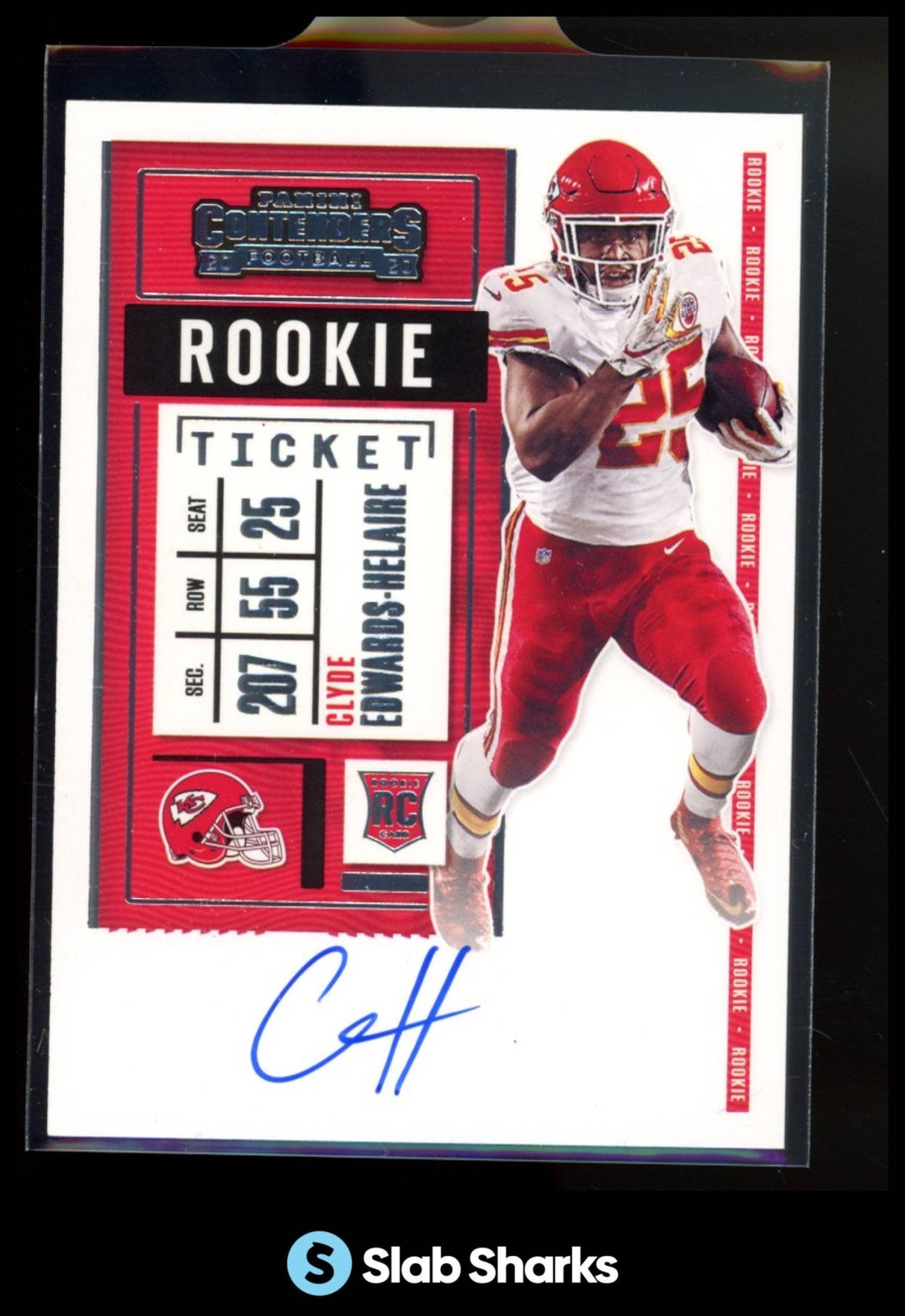 2020 PANINI CONTENDERS #112 CLYDE EDWARDS-HELAIRE AUTO RC ROOKIE VARIATION