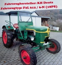 Deutz F2L, 18 PS, Erstzulassung 1958