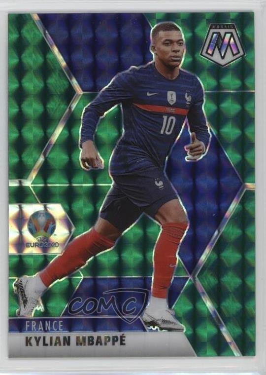 2021 Panini Mosaic UEFA Euro 2020 Green Mosaic Prizm Kylian Mbappe #112 uk2