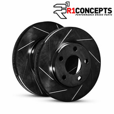 R1 613-59040L Front Left Slotted Black Brake Rotor for 1991-2001 Honda CR-V
