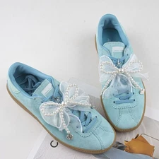 Pearls Bowknot Shoe Buckle Artificial Pearls Beaded Chain Shoes Charm Decoration