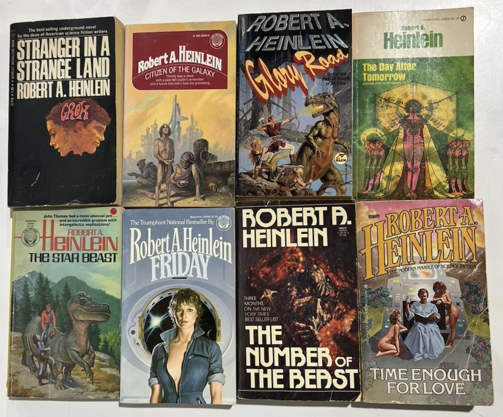 Lot of 8 Robert A. Heinlein Vintage Paperback Books Science
