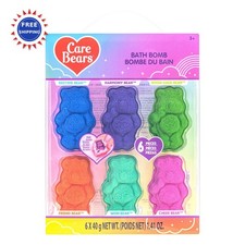 Care Bears 6 Pack Bubblegum Scented Bath Bombs Ages Character Molded Bright