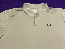 UNDER ARMOUR Men's 2XL The Performance Polo S/S Collared Active Golf Gray Shirt