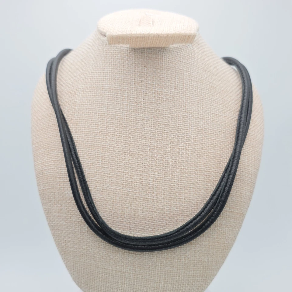 Story By KRANZ & ZIEGLER Dije Collar o Pulsera Piel de Cordero Cuero Negro 21" Foto 2 de 4