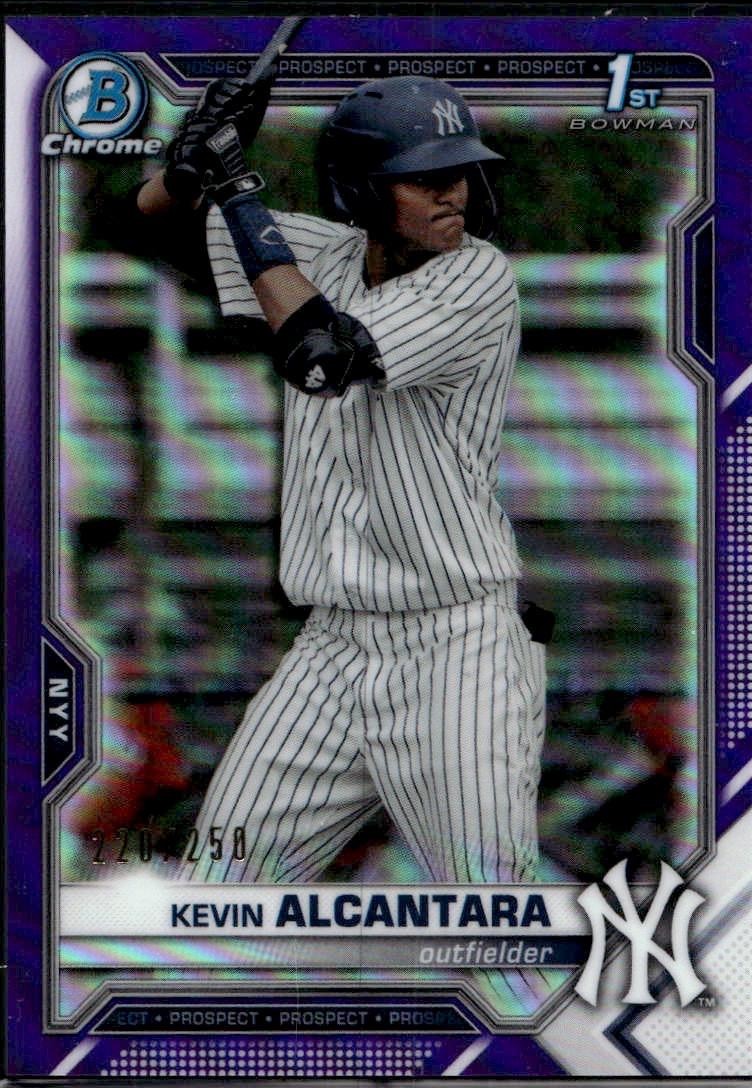 2021 Bowman #BCP-97 Kevin Alcantara Chrome Prospects Purple Ref #/250 AJM2006