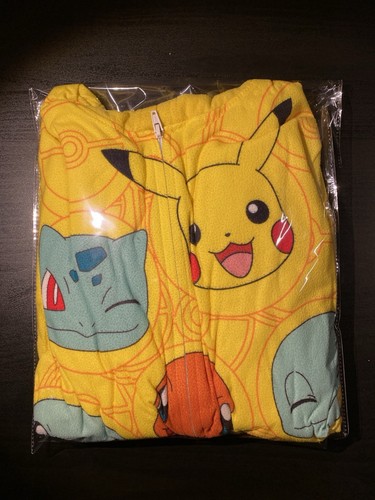 Pokemon Pikachu Pajamas One Piece Fleece Full Zip Hooded Yellow Size 10 - Picture 9 of 9