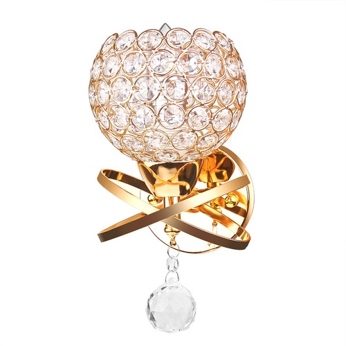 Modern Indoor Crystal Wall Lamp Luxury LED Light for Hotel Living Room Bedroom - Picture 12 of 15