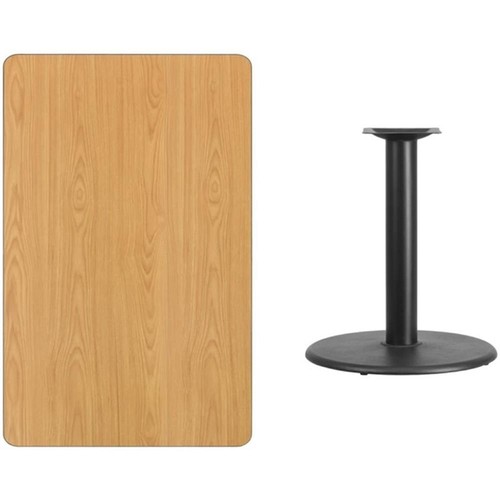 Bowery Hill 30" x 48" Restaurant Dining Table in Natural and Black - Picture 2 of 2