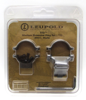 Leupold STD Medium Extended Ring Set 49911 Matte 1'' New Sealed Package