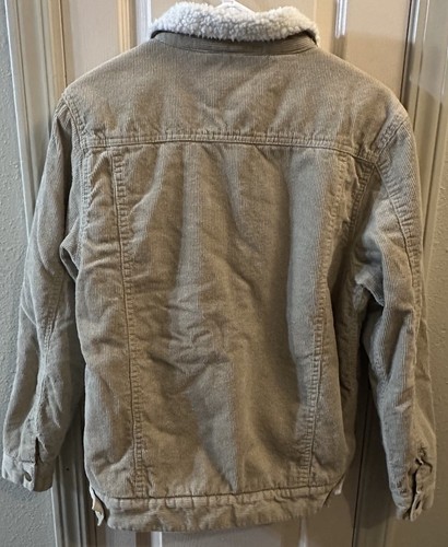 NWOT Brooklyn Cloth Womens Med Tan Corduroy Sherpa Lined Snap Truckers Jacket - Picture 2 of 5